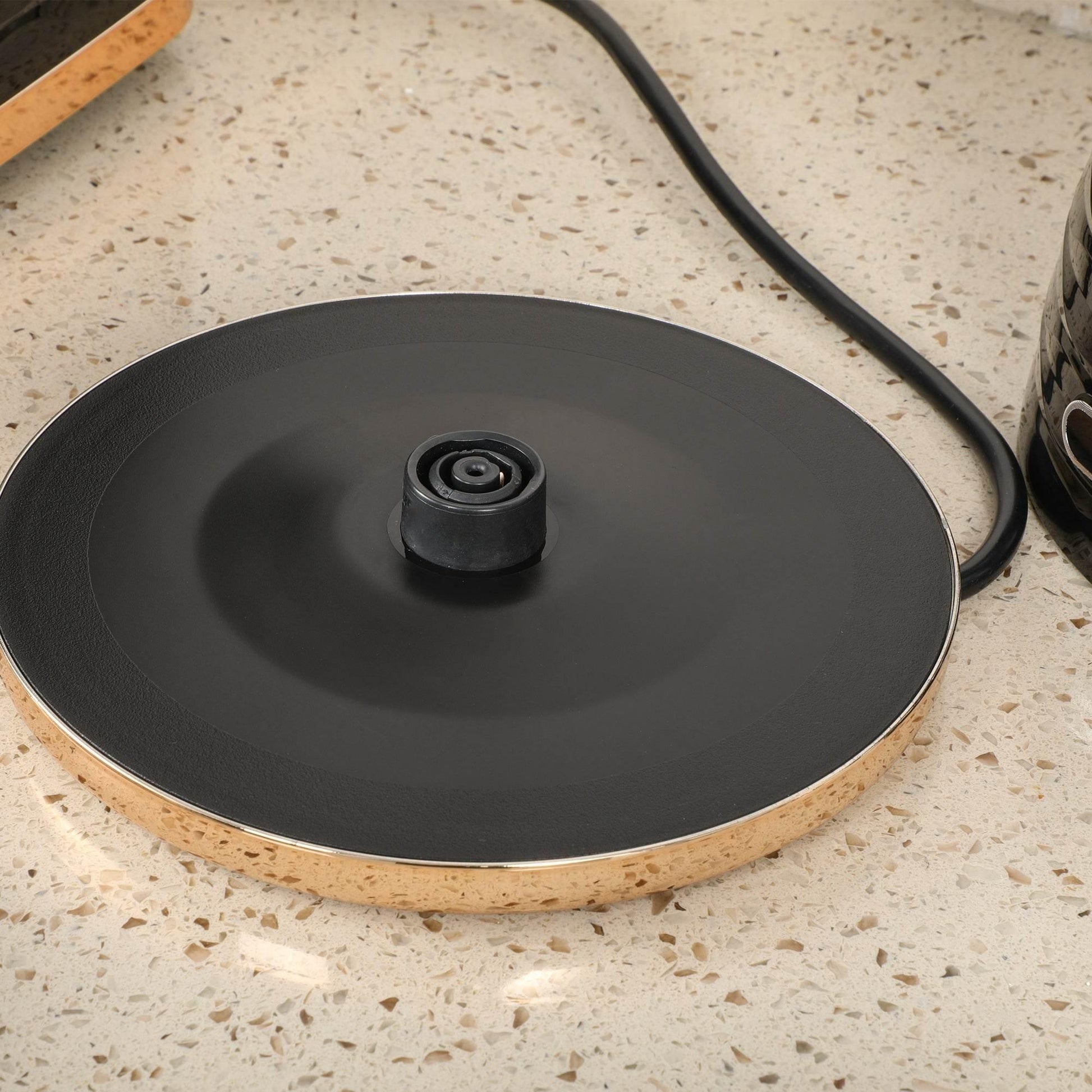 HOMCOM Rapid Boil 1.7L Electric Kettle with Auto Shut-off, 360° Swivel Base, and Removable Anti-scale Filter - Black Water Ripple Design - ALL4U RETAILER LTD