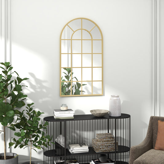 HOMCOM Arched Wall Mirror 110 x 65 cm For Bedroom And Living Room Modern Home Decor