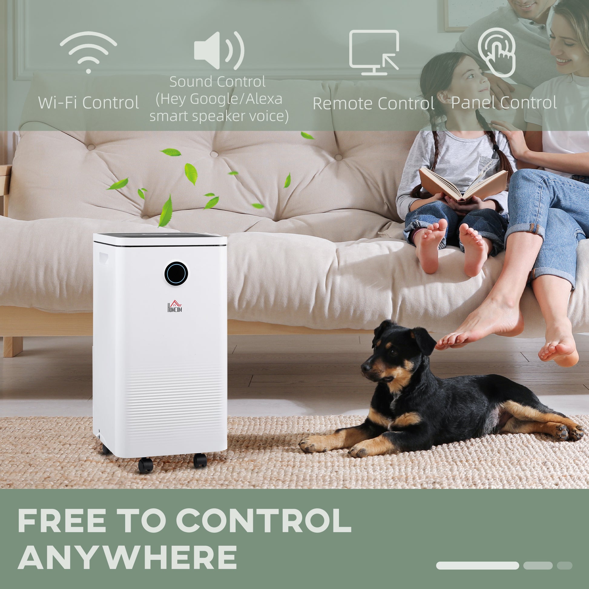 HOMCOM 10L/Day Smart WiFi Control Portable Dehumidifier for Home, Laundry, and Basement - ALL4U RETAILER LTD