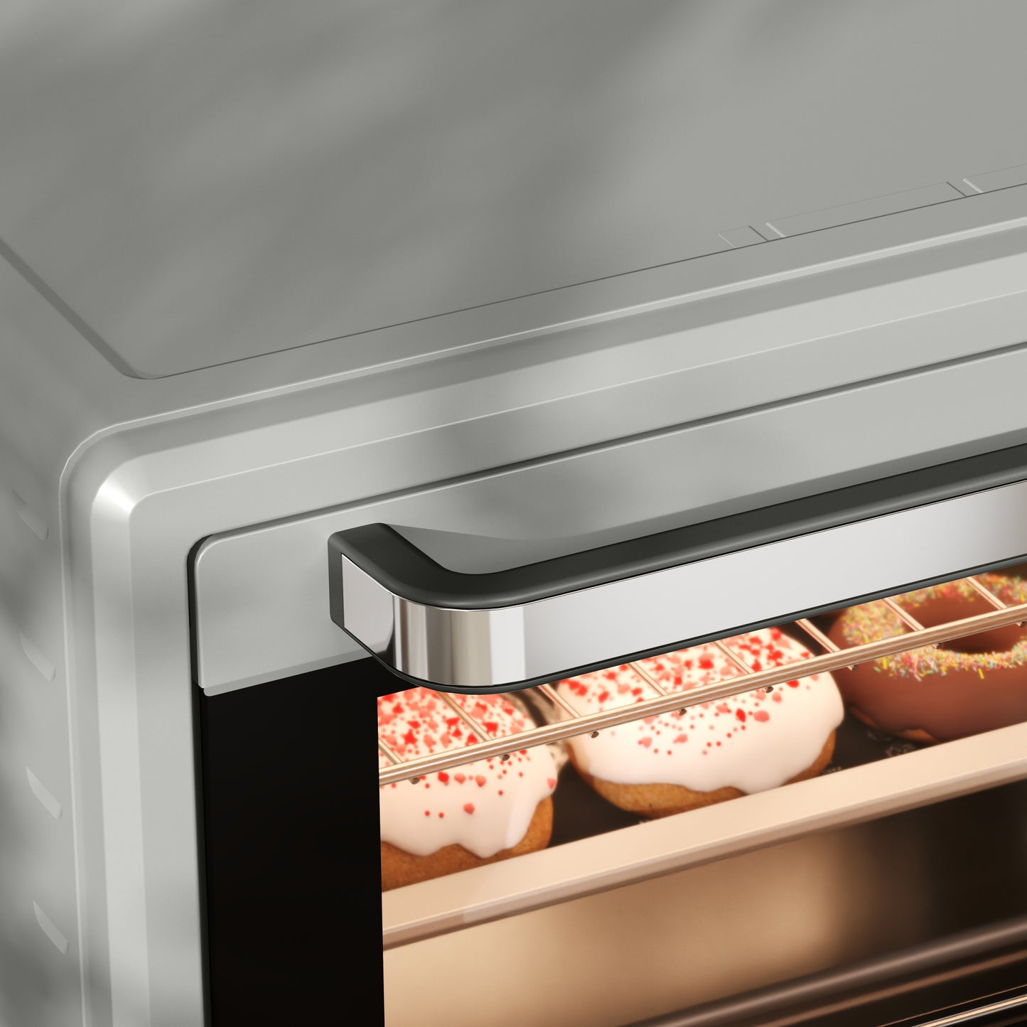 HOMCOM 21L Mini Countertop Oven With 100 To 230 Celsius Temperature Range, Removable Wire Rack And Tray, Silver Tone