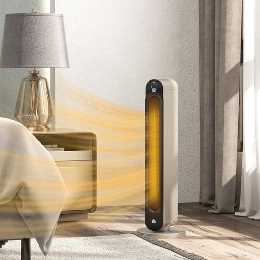 HOMCOM 2kW PTC Ceramic Tower Heater with Remote LED Display 10 to 35 C Temperature Range