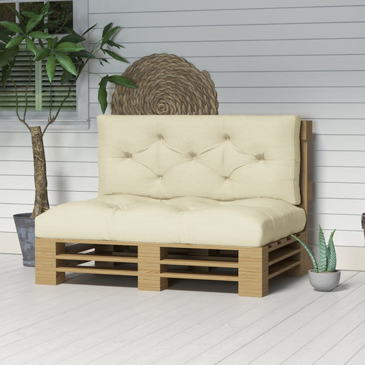 Outsunny Beige 4-Piece Outdoor Pallet Seat and Back Cushion Replacement Set - ALL4U RETAILER LTD