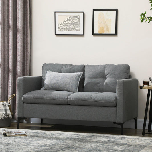HOMCOM Modern Loveseat Sofa Upholstered 2 Seater Settee for Living Room Bedroom - ALL4U RETAILER LTD