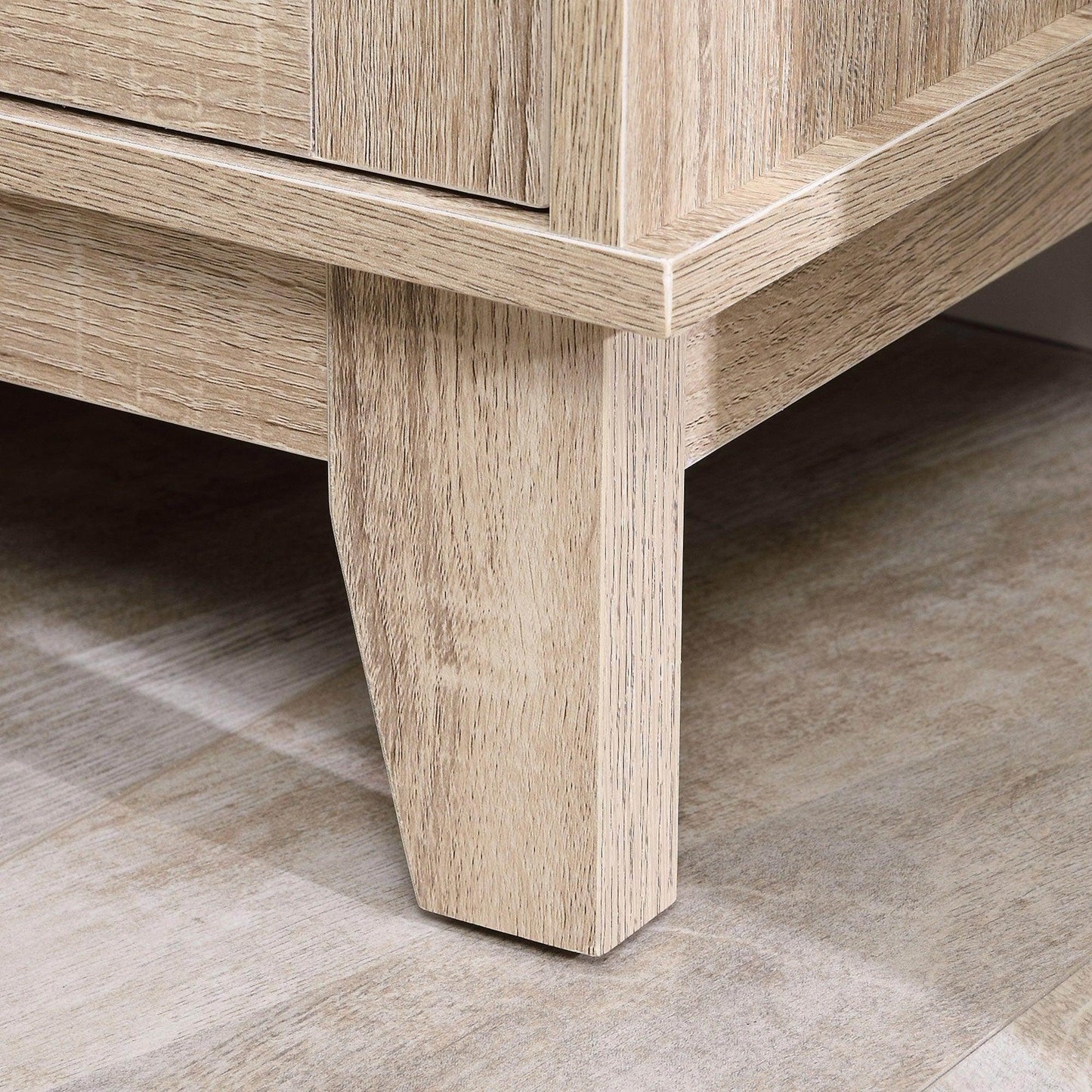 HOMCOM Set of 2 Natural Rattan Bedside Tables - Bedroom, Living Room Storage - ALL4U RETAILER LTD