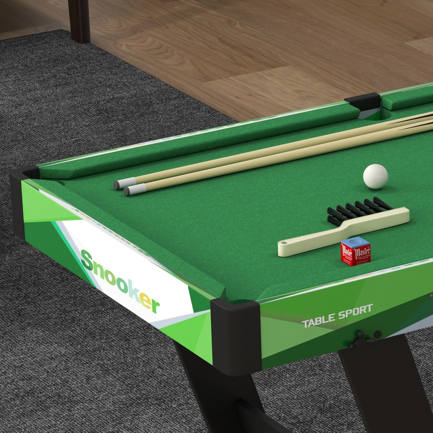 Outsunny Compact 104cm Foldable Mini Pool Table Set with Accessories - Green - ALL4U RETAILER LTD