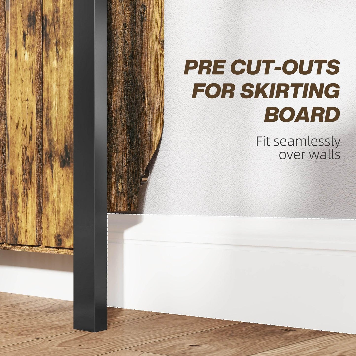 HOMCOM Industrial-Style Wooden Radiator Cover with Drawer - Rustic Brown and Black - ALL4U RETAILER LTD