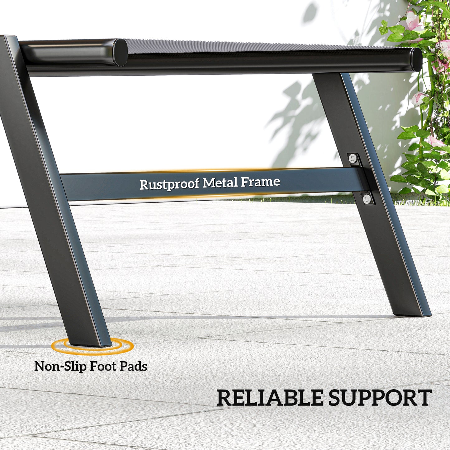 Outsunny Sun Loungers Set Of 2 With Side Tray Table Garden Recliners With 5 Position Adjustable Backrest 2 Wheels Grey