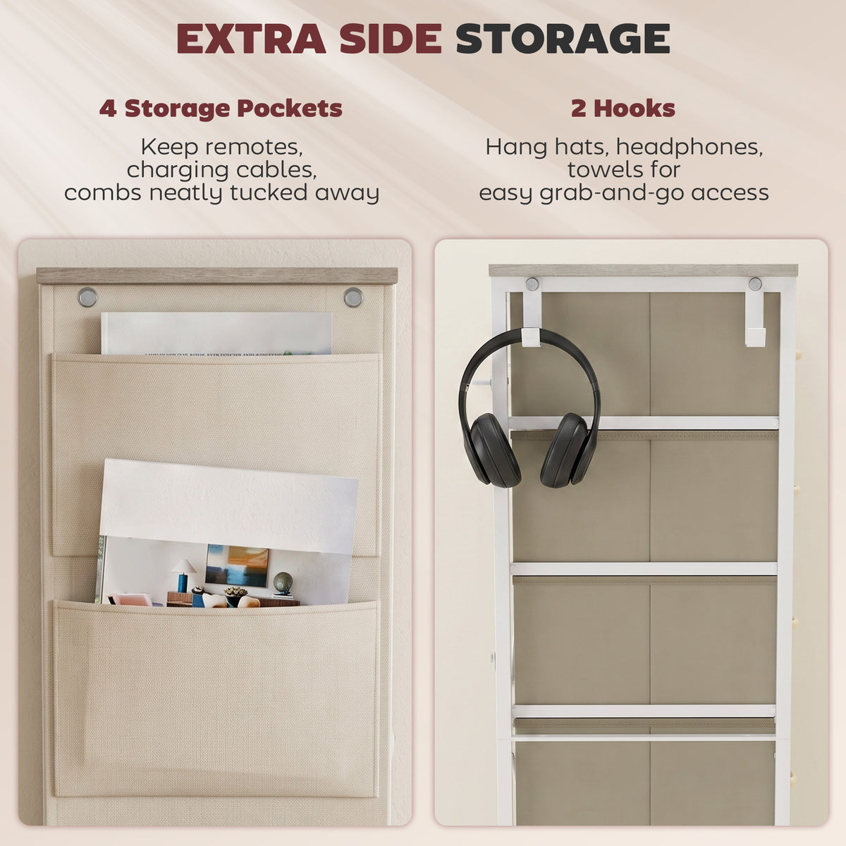 Homcom Fabric Chest Of Drawers With 4 Pockets And Steel Frame