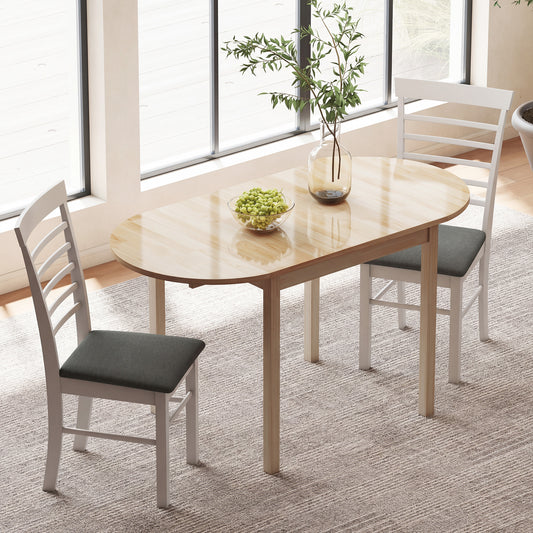 Homcom Four To Six People Wooden Drop Leaf Dining Table With Extendable Sides Natural Finish