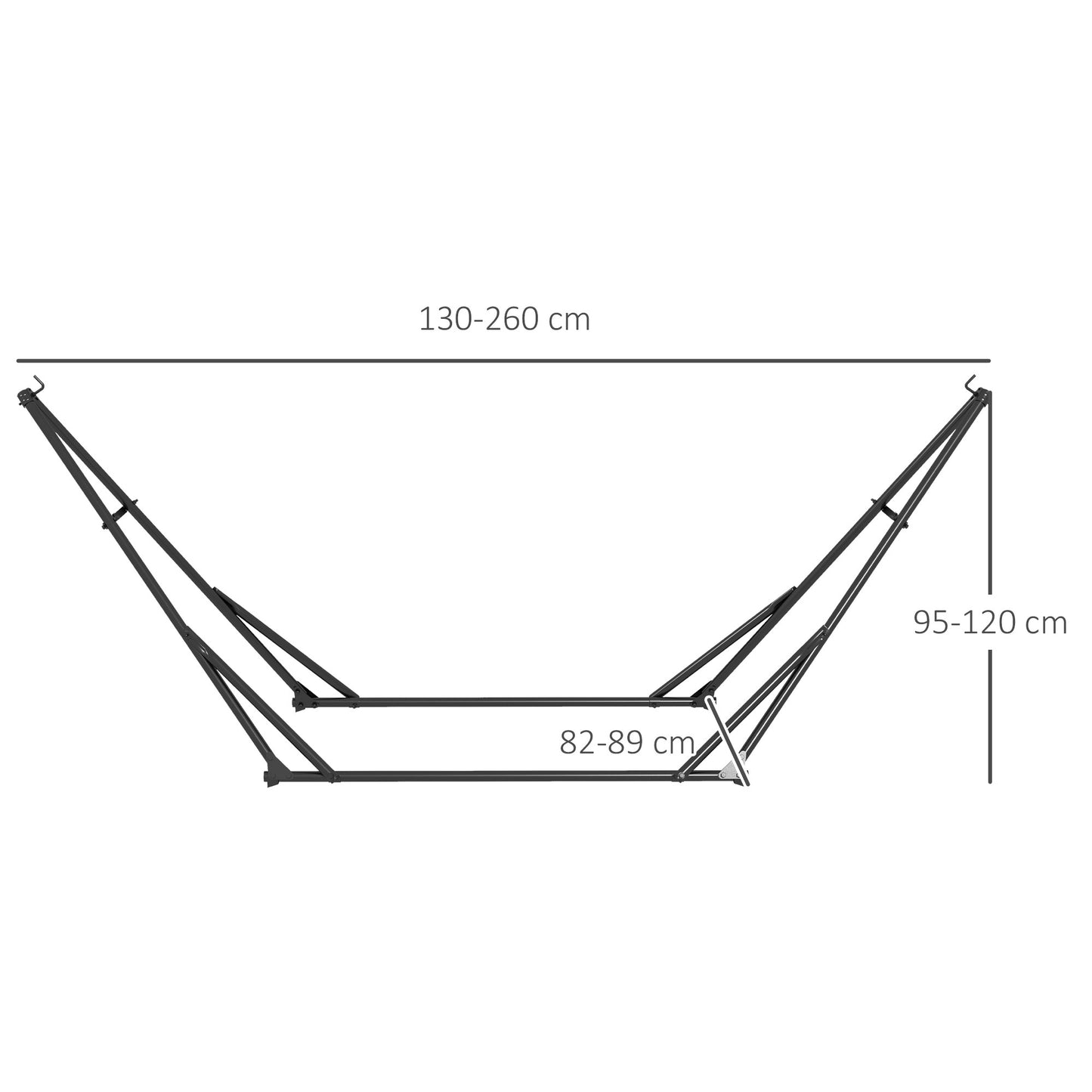 Outsunny Foldable Hammock Stand 2 In 1 Net And Chair Stand With Carry Bag Black