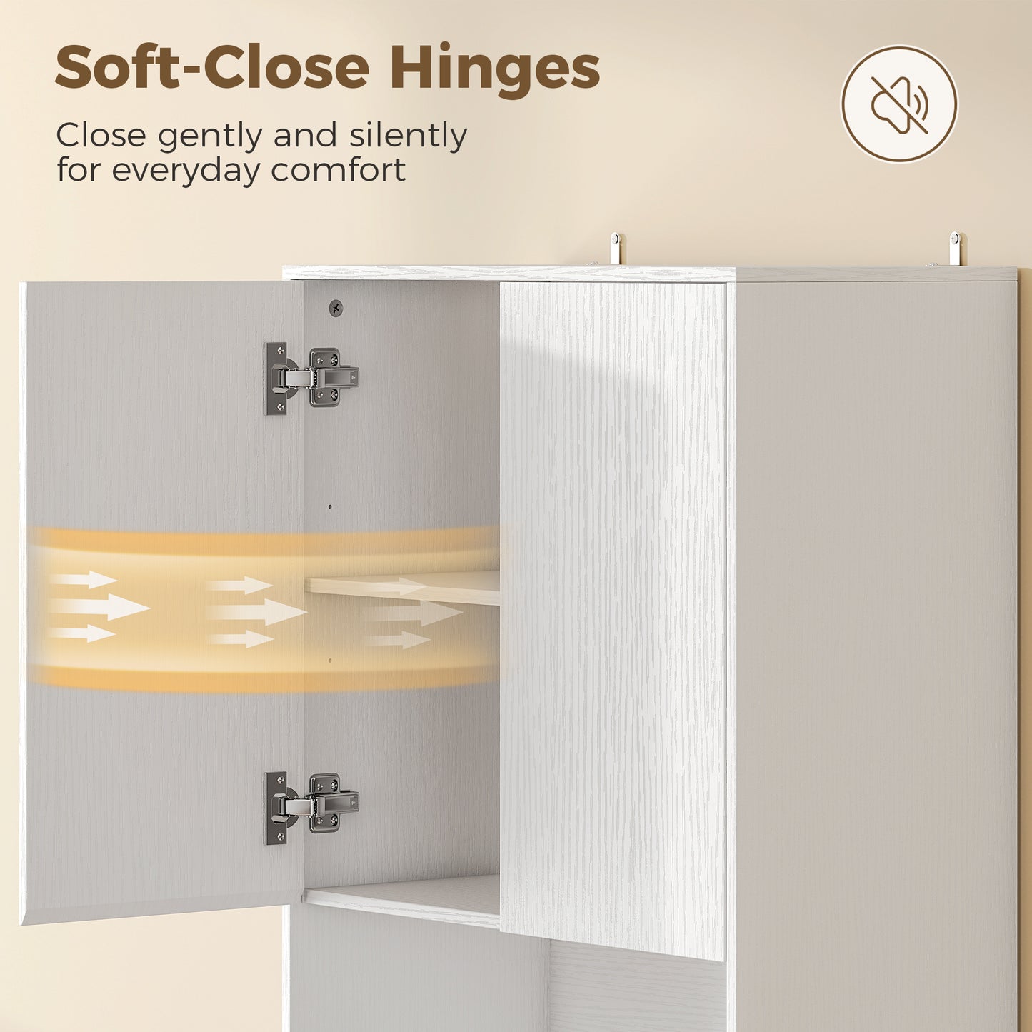 HOMCOM 170 Cm Kitchen Pantry Cabinet Freestanding Storage Cabinet With Soft Close Hinges White Wood Effect