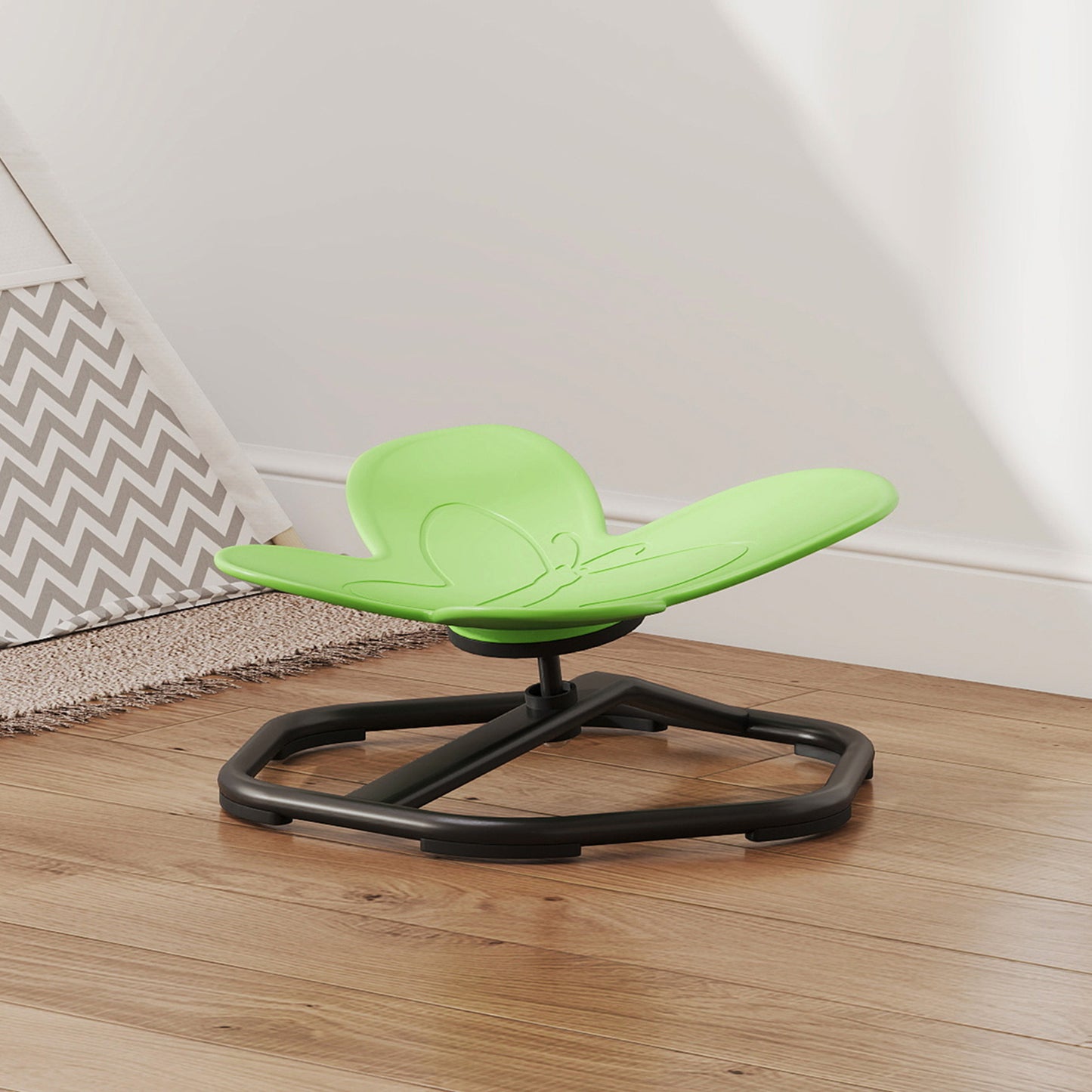 AIYAPLAY Butterfly Shaped Kids Sensory Spinning Chair For Balance And Coordination Training Green