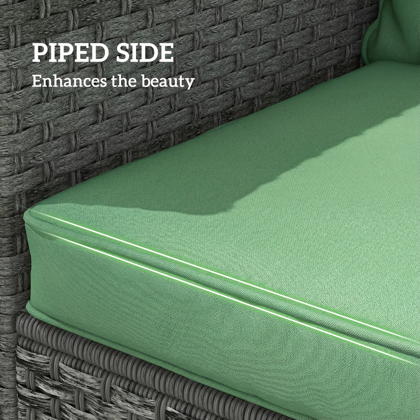 Outsunny Green Outdoor Seat And Back Cushion Set Cushions Only For Patio Garden Chairs With Thick Padding