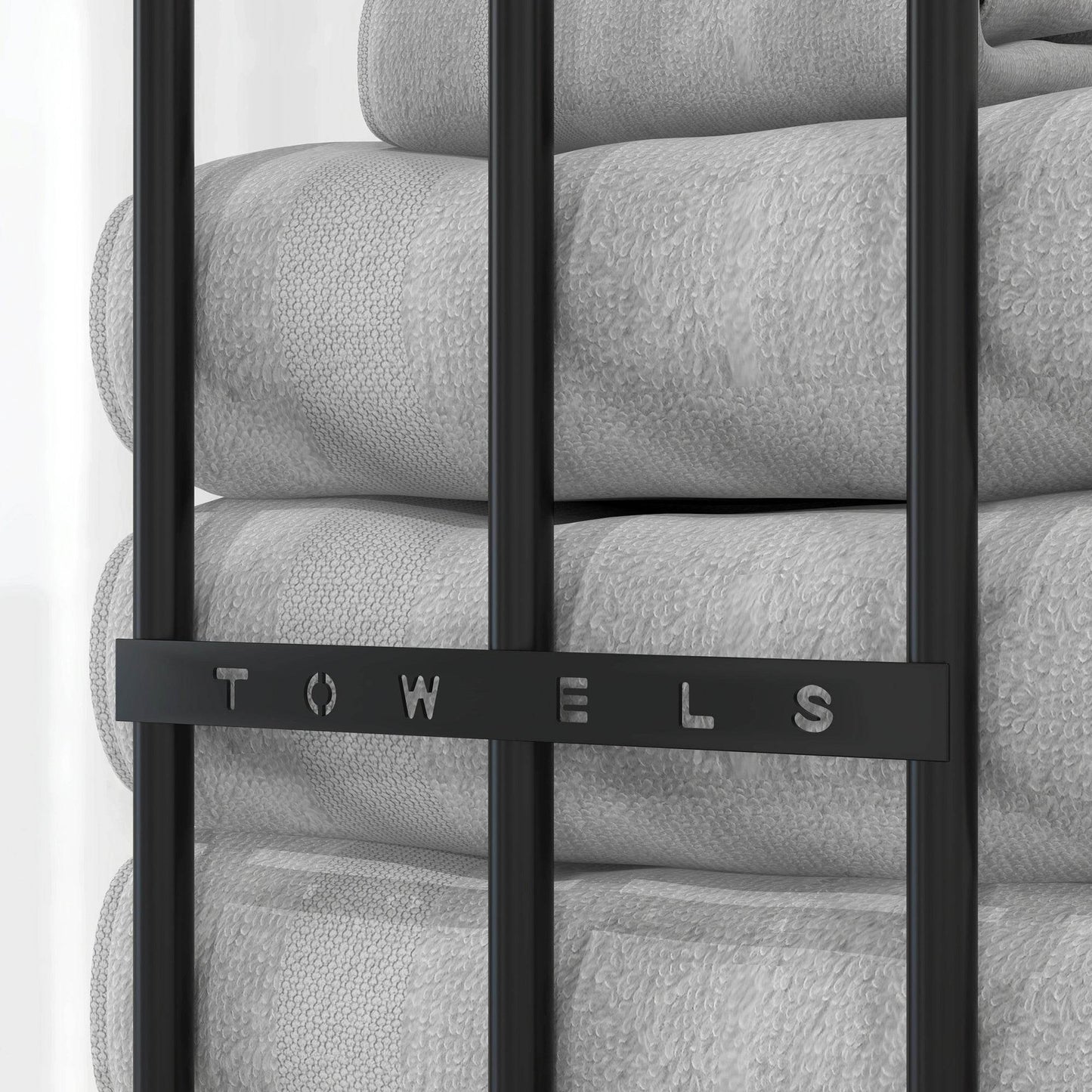 HOMCOM Wall-Mounted Metal Towel Rack - Holds Up to 6 Large Towels, Space-Saving Design in Black - ALL4U RETAILER LTD