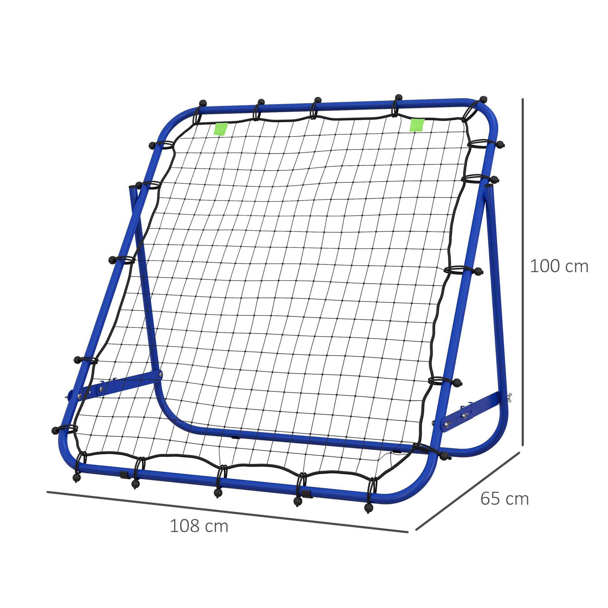 HOMCOM Steel Football Rebounder Net for Skill Training - Adjustable Kickback Target for Teens and Adults, Blue - ALL4U RETAILER LTD