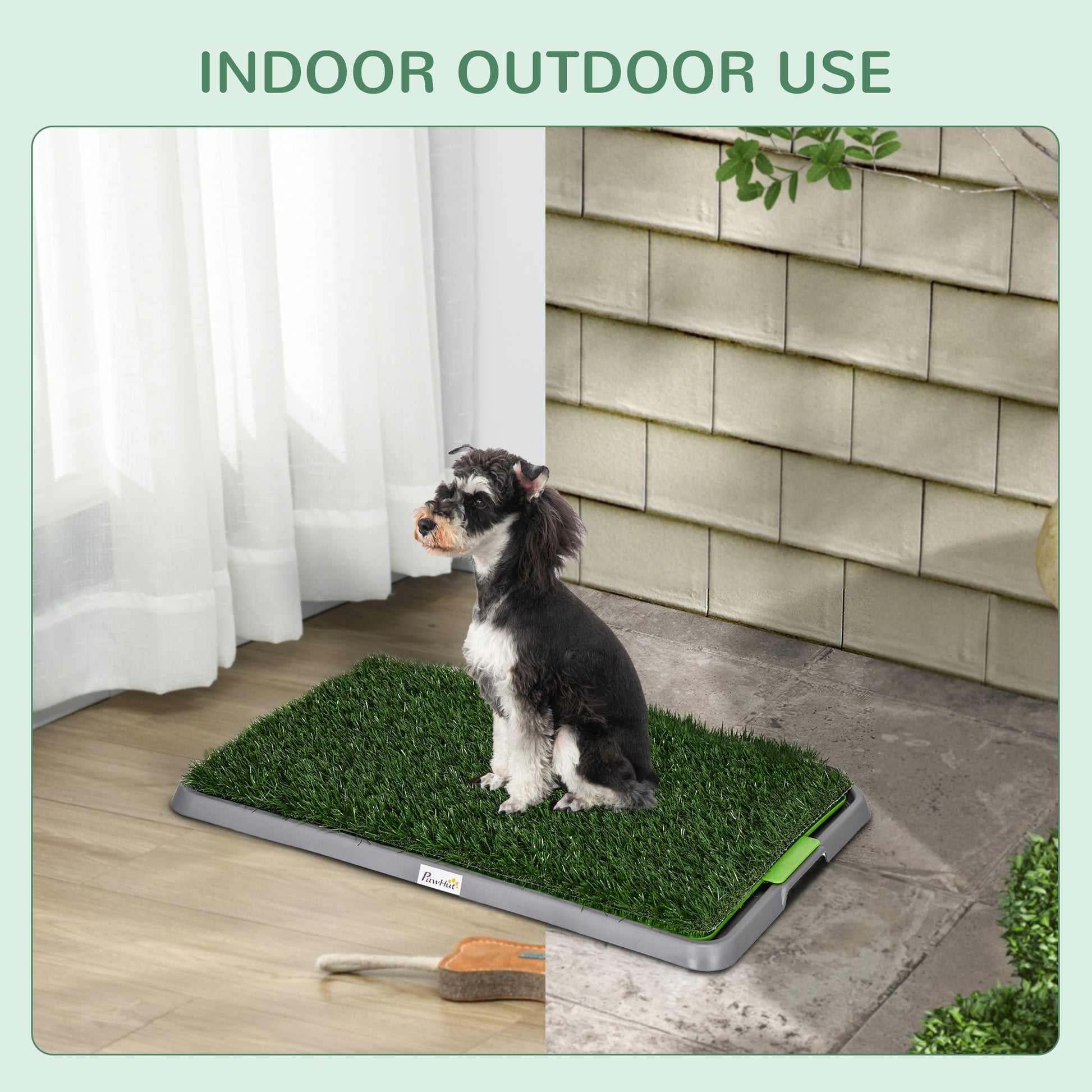 PawHut Indoor/Outdoor Dog Grass Potty Training System with Two Replacement Mats, 67 x 41cm - ALL4U RETAILER LTD