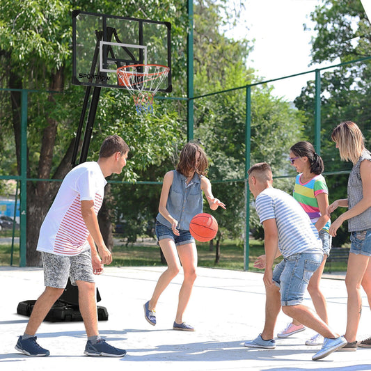 SPORTNOW Portable Basketball Hoop - Height Adjustable, Sturdy Backboard - ALL4U RETAILER LTD