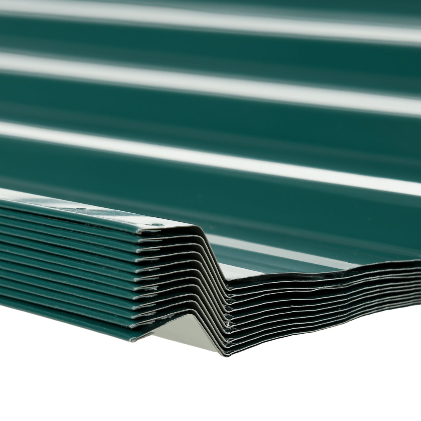 Outsunny Pack of 12 Green Galvanised Corrugated Roofing Sheets for Greenhouses, Garages, Sheds, and Carports - 129 x 45cm - ALL4U RETAILER LTD