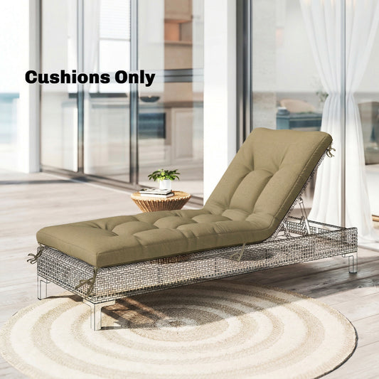 Outsunny Memory Foam Sun Lounger Cushion With Ties For 190 X 60 Cm Patio Lounger Outdoor Sand