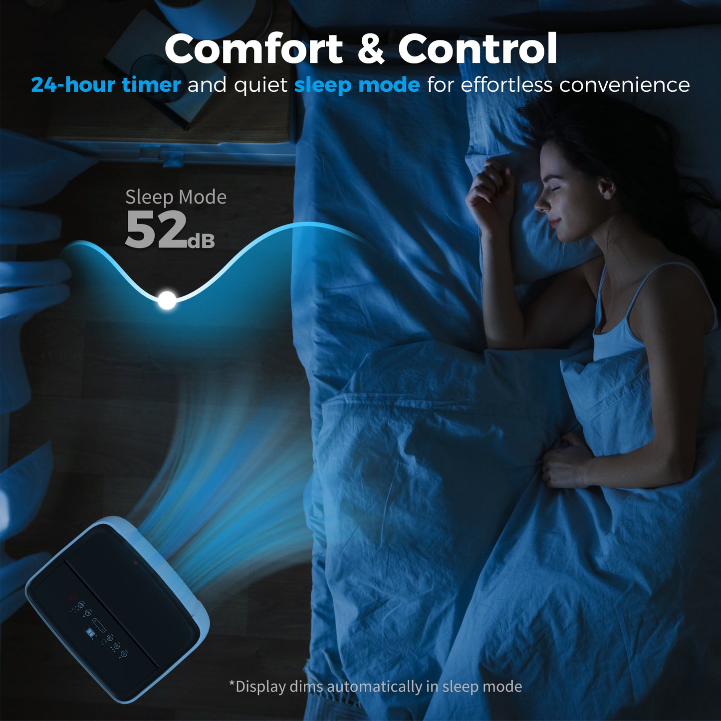 HOMCOM 12000 BTU Five in One Portable Air Conditioner With Cool Heat Dehumidifier Fan Sleep WiFi Voice Control White