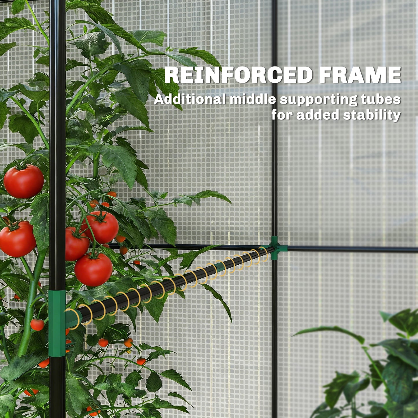 Outsunny Walk In Greenhouse For Outdoor Tomatoes With Roll Up Door And Mesh Windows PE Cover 200 x 140 x 200 cm White