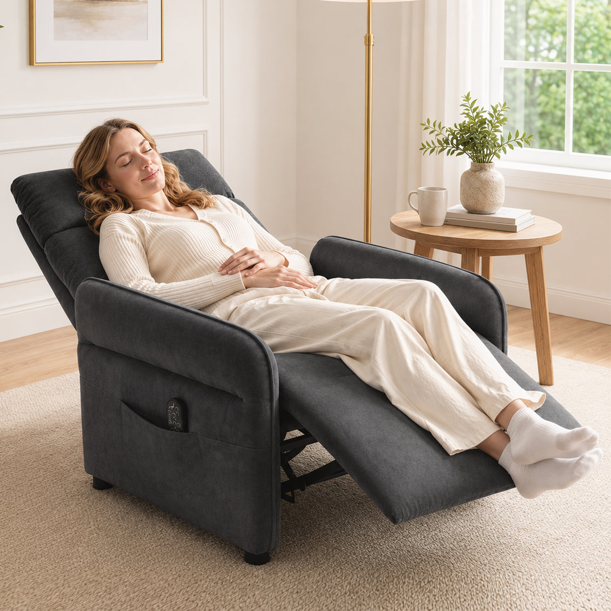 Homcom Push Back Recliner With Massage And Lower Back Heat
