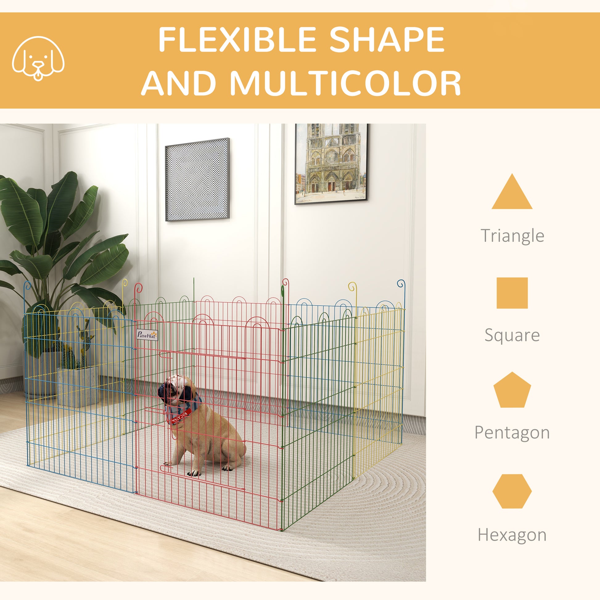 PawHut 8-Panel Adjustable Pet Playpen with Door - Indoor/Outdoor Use, 60H x Î¦156cm - ALL4U RETAILER LTD