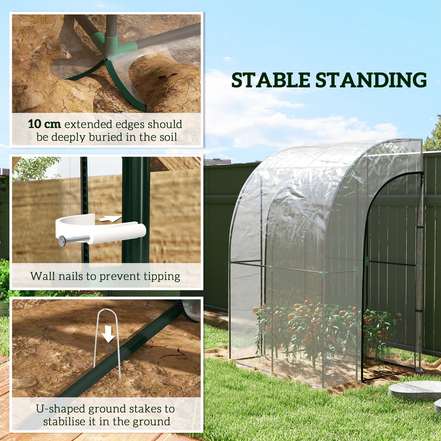 Outsunny 143cm x 118cm Lean-To Garden Greenhouse with Accessories - ALL4U RETAILER LTD