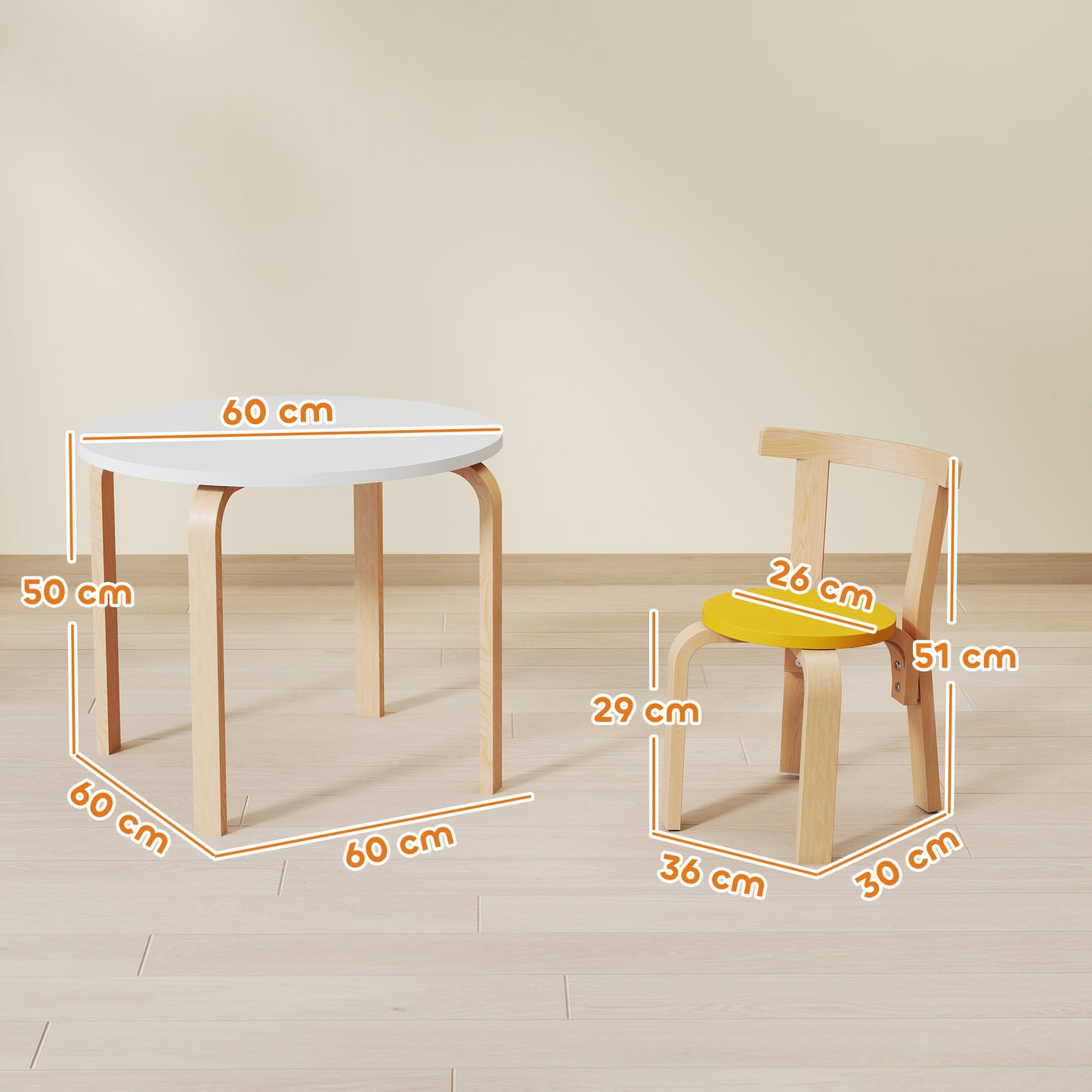 AIYAPLAY 5 Piece Kids Table and Chairs Set Toddler Table and Chairs Set for Nursery Playroom Classroom Ages 3 to 8