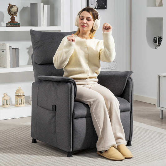 HOMCOM Electric Recliner Chair With Remote Control Pocket Springs Silent Motor And Side Pockets Black