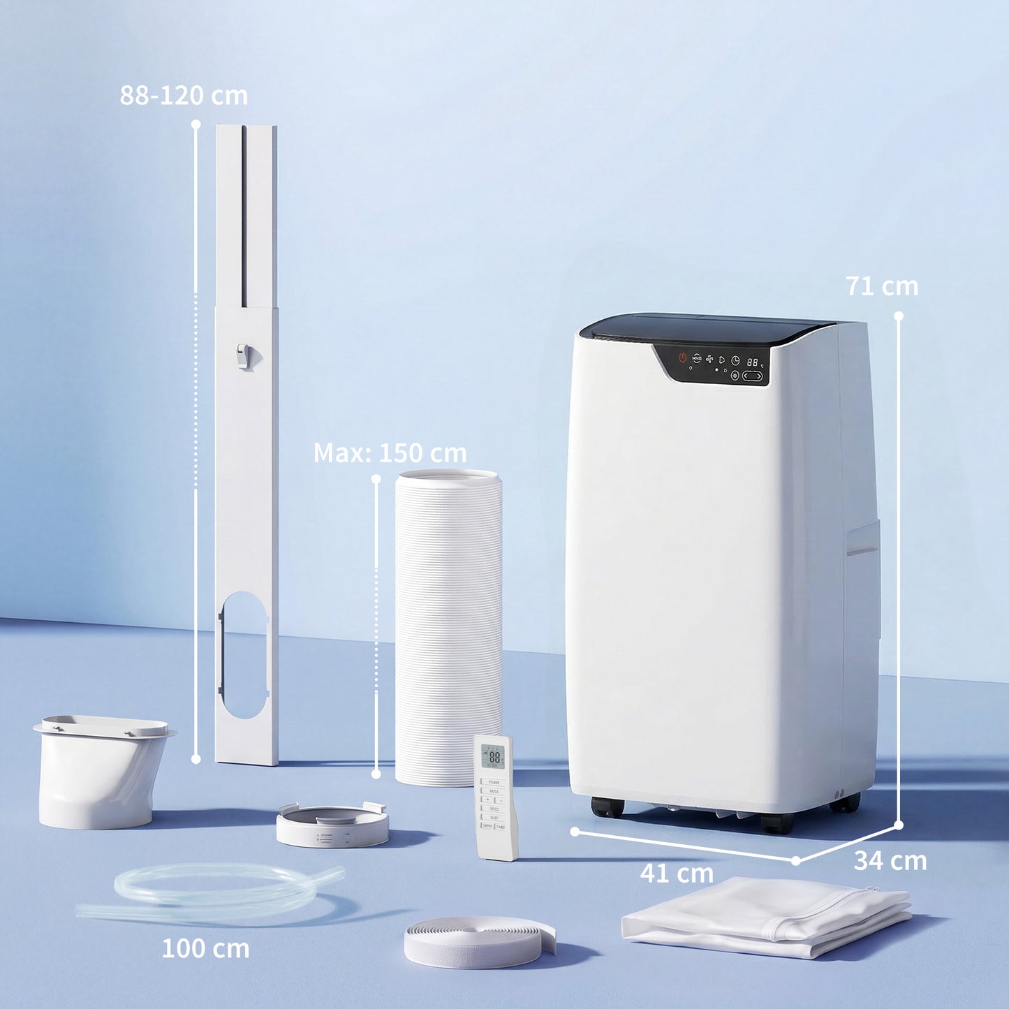 HOMCOM Portable Air Conditioner 12000 BTU 4in1 Unit With Cooling Dehumidifier Fan Sleep Mode WiFi Voice Remote