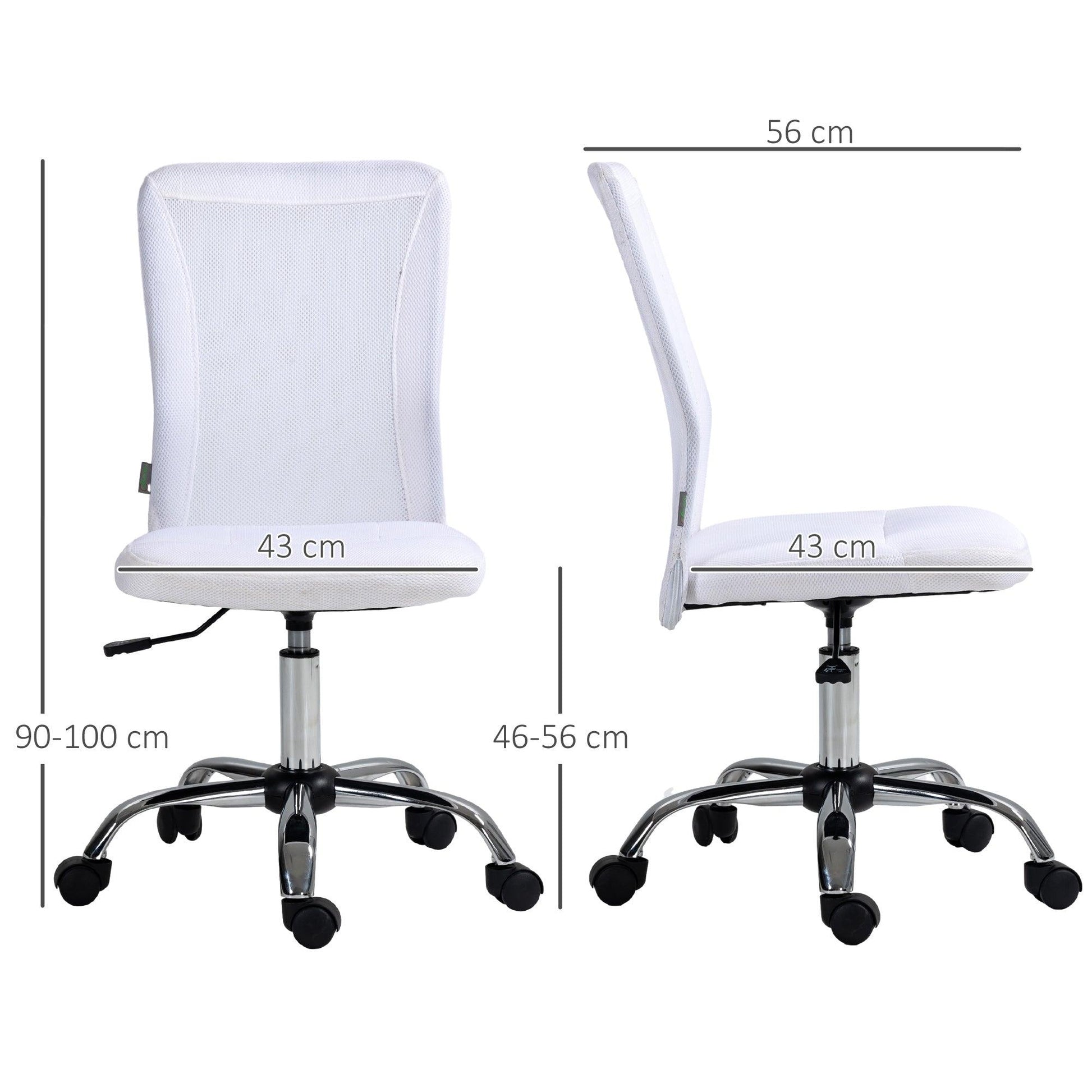 Vinsetto White Mesh Computer Office Chair, Adjustable Height Swivel Wheels - ALL4U RETAILER LTD