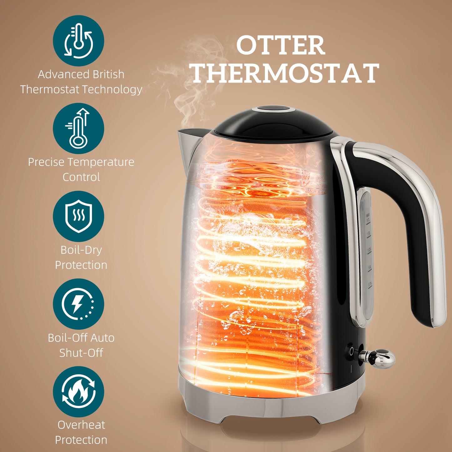 HOMCOM Retro Toaster And Kettle Set Black With 1.7L Kettle Capacity For Stylish Countertop Breakfasts
