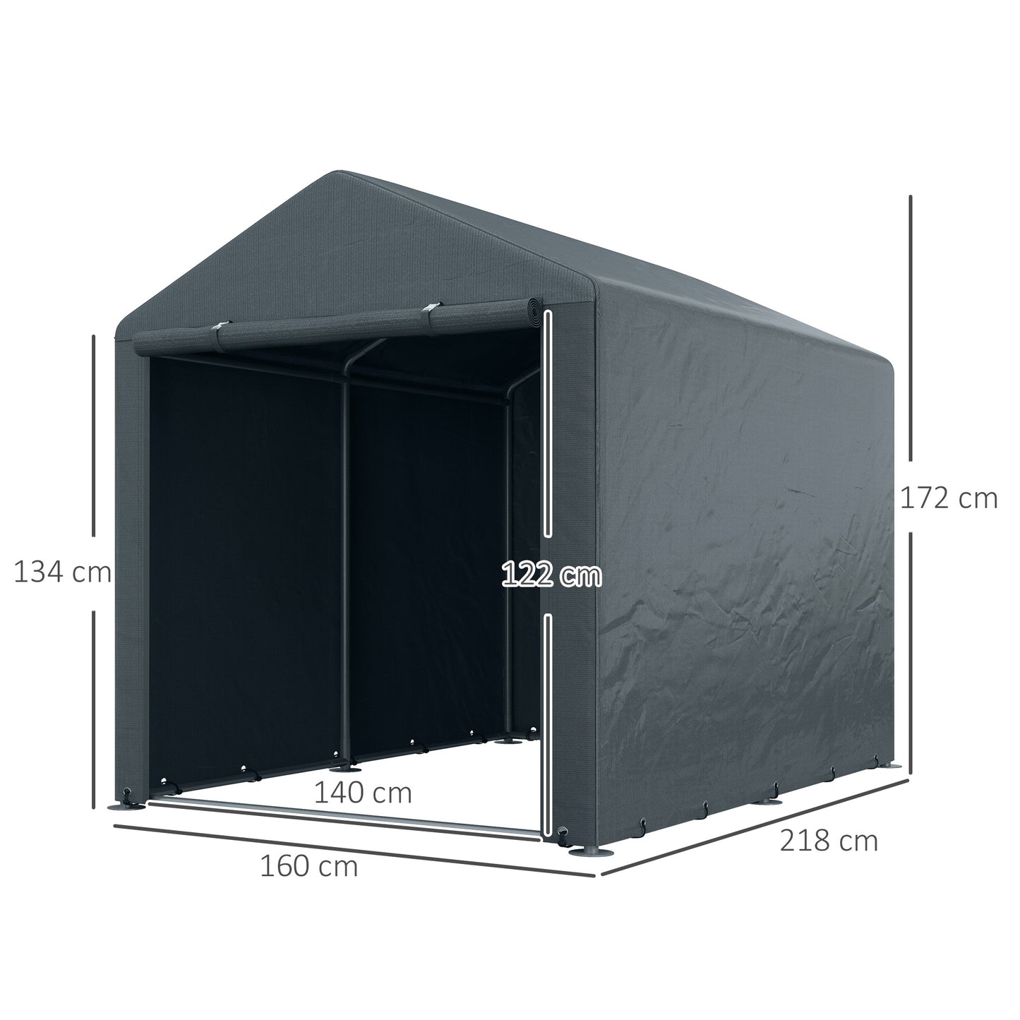 Outsunny 1.6 x 2.2m Outdoor Storage Shed with Accessories - Dark Grey - ALL4U RETAILER LTD