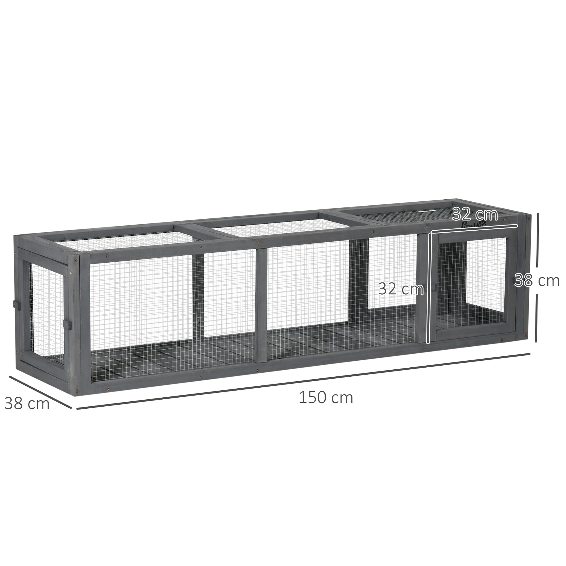 PawHut Extra Long Cat Play Tunnel 150cm with Multiple Entrances for Indoor/Outdoor Use - Dark Grey - ALL4U RETAILER LTD