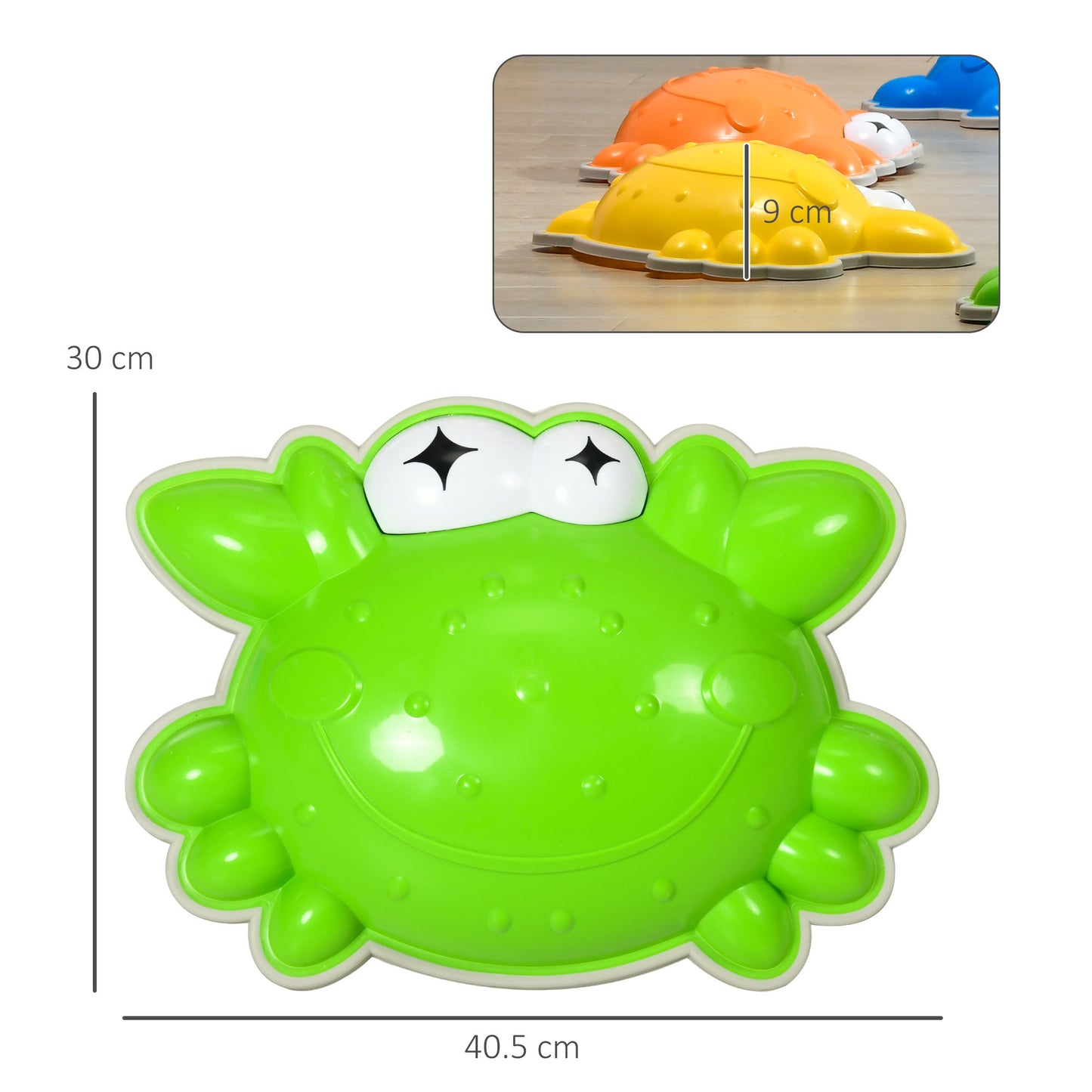 AIYAPLAY Crab-Inspired Stepping Stones for Kids, 6-Piece Balance Set with Anti-Slip Edges, Stackable and Colorful - ALL4U RETAILER LTD