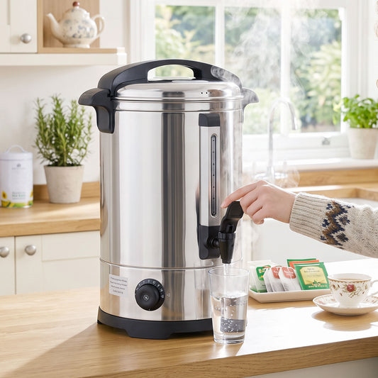 HOMCOM 6.5L Catering Urn 1500W Stainless Steel Hot Water Boiler Dispenser Thermostat Keep Warm Function Easy Pour Tap