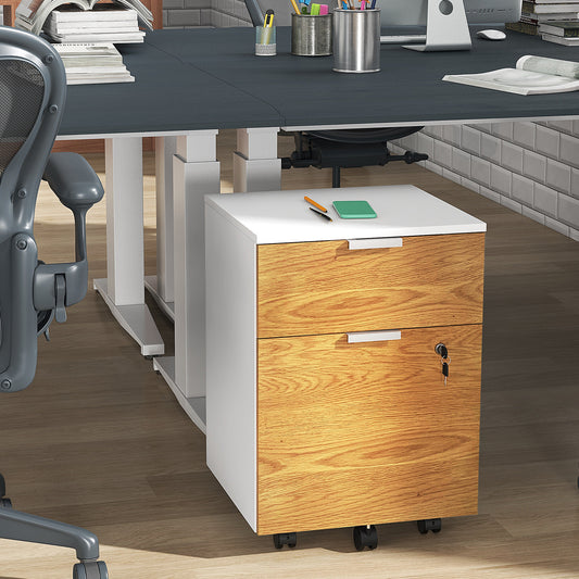 Vinsetto Mobile Lockable Filing Cabinet with Wheels & Adjustable Bars for A4/Letter Files - ALL4U RETAILER LTD