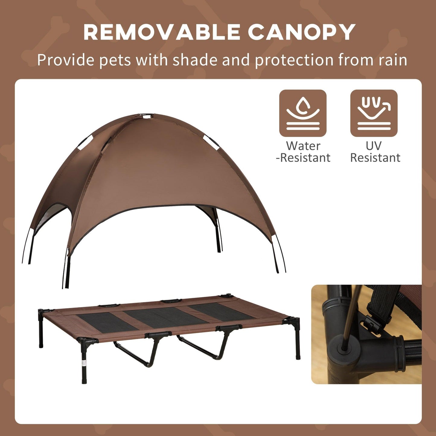 PawHut Waterproof Elevated Dog Bed with Canopy, XXL Size - 122x92x108cm - ALL4U RETAILER LTD