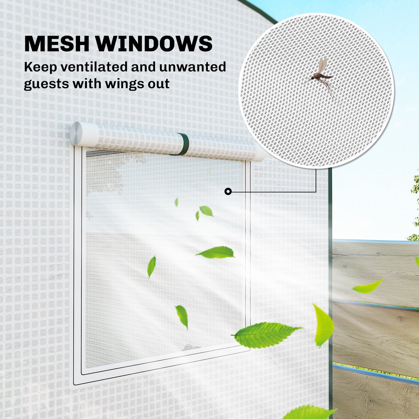 Outsunny Mini Greenhouse Garden Tomato Growhouse With Roll Up Door And 2 Mesh Windows PE Cover 200 x 75 x 188 Cm White