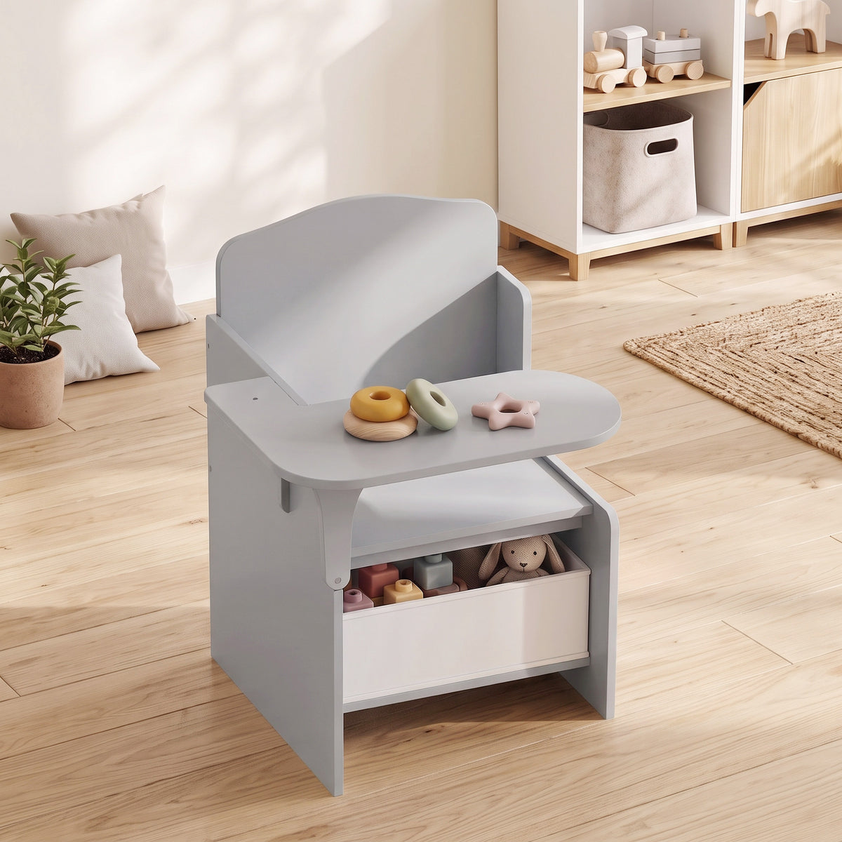 AIYAPLAY Kids Table And Chair Set With Storage Bin For Toddlers