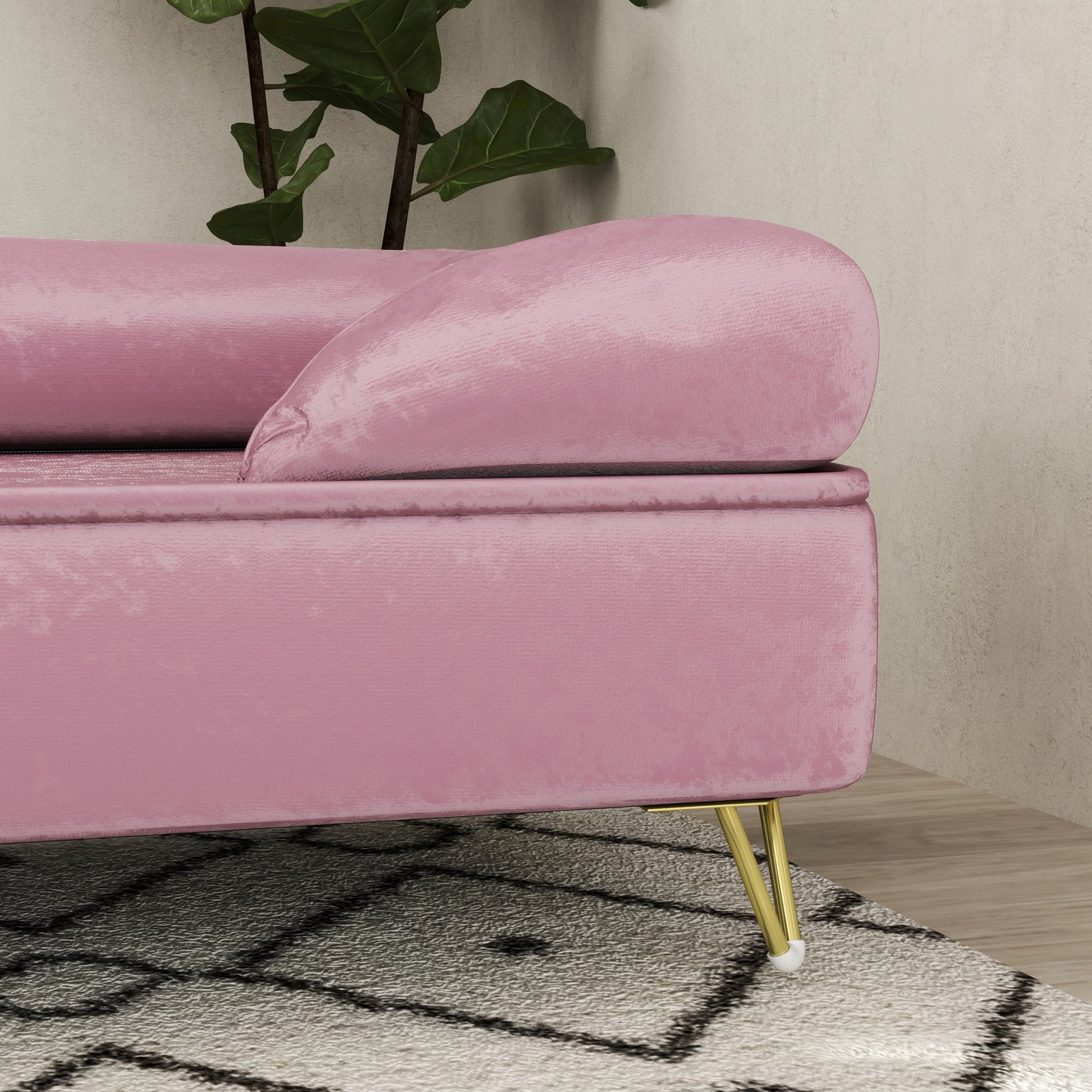 PawHut Luxurious Pink Dog Sofa with Removable Backrest and Washable Cover for Small to Medium Pets - ALL4U RETAILER LTD