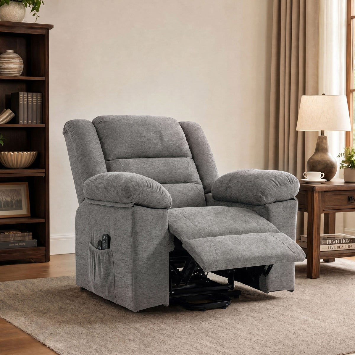 HOMCOM Power Lift Recliner Chair With Massage And Heat For Elderly Grey
