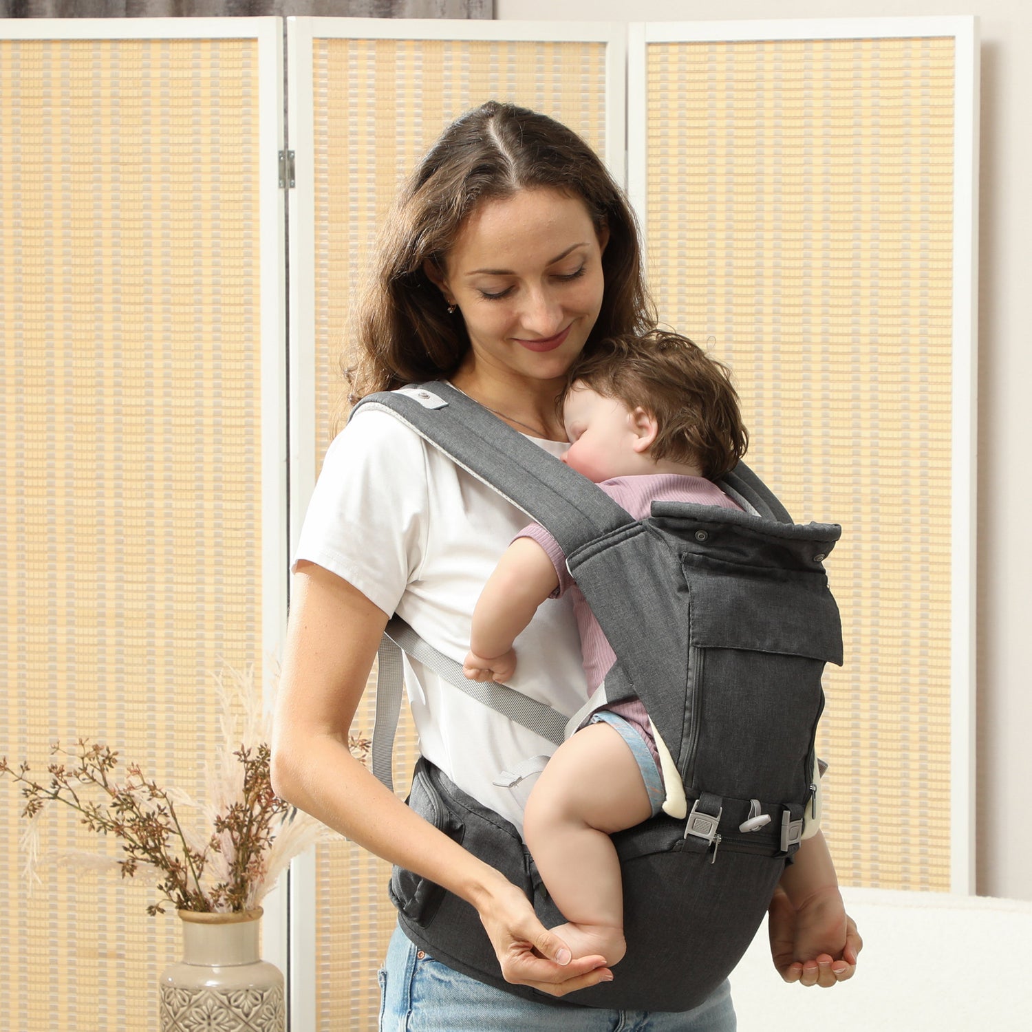 AIYAPLAY Versatile 6-in-1 Baby Carrier for Newborns to Toddlers with Removable Seat, Grey - ALL4U RETAILER LTD