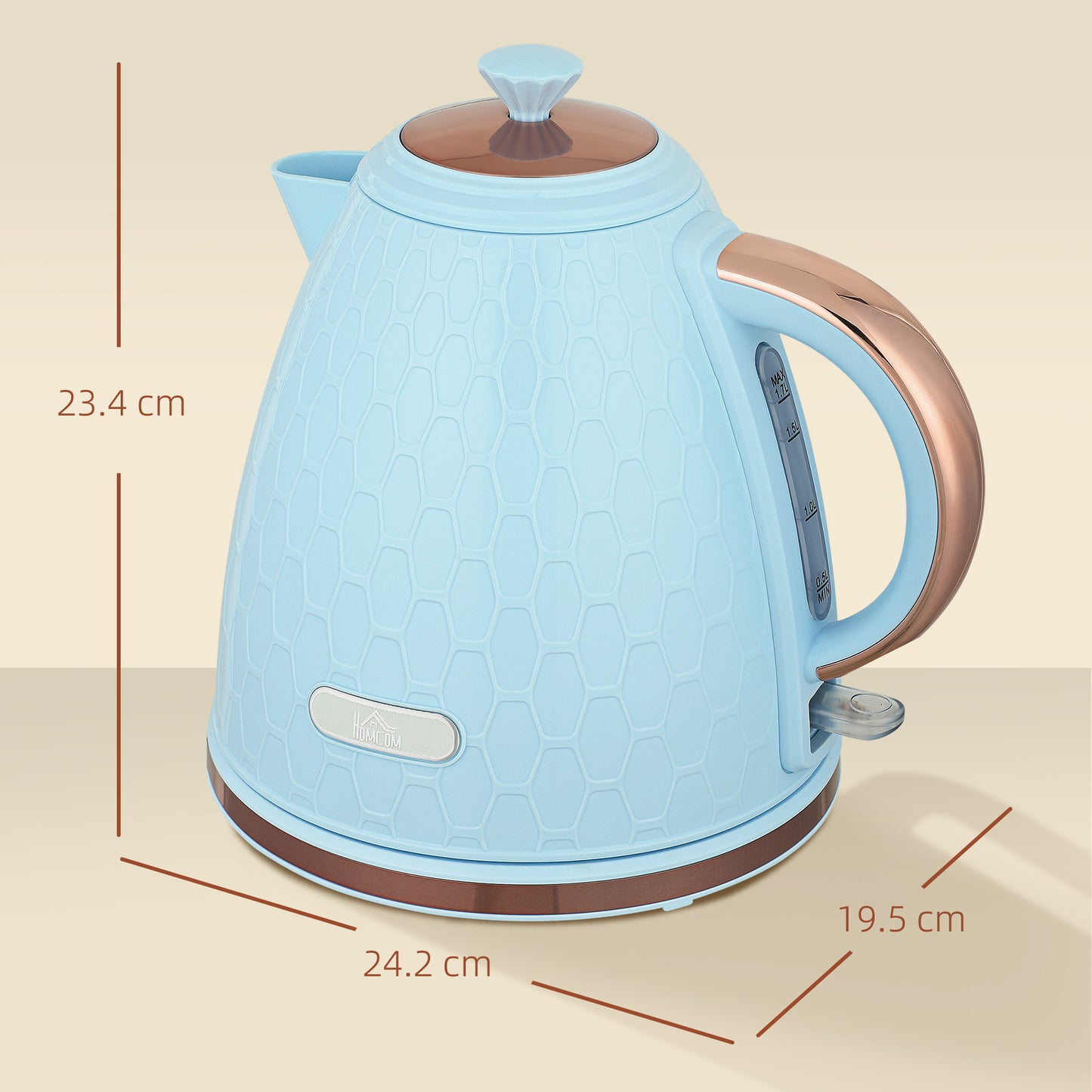 Homcom 3 Kilowatt Rapid Boil Kettle Honeycomb Design Light Blue Fast 42 Second Cup