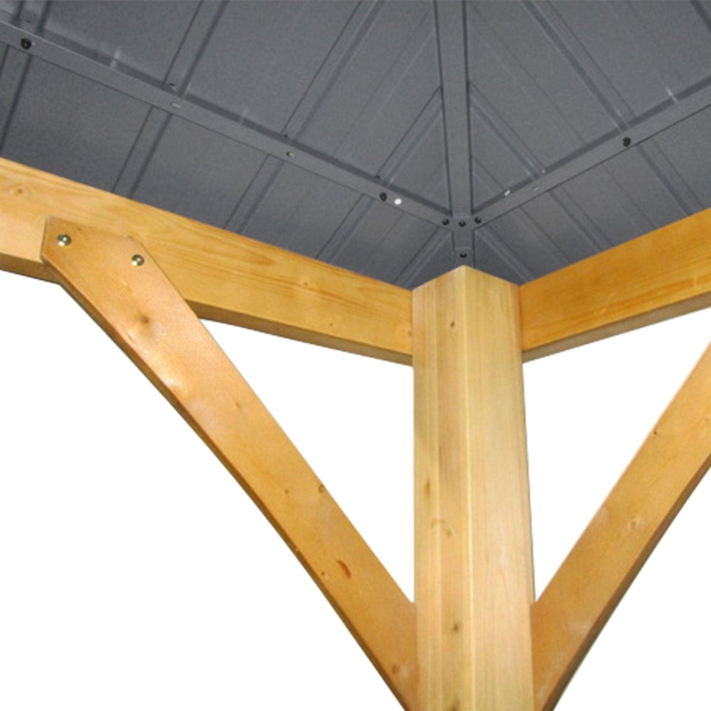 Outsunny 3x(3)M Hardtop Gazebo Canopy, Grey Patio Shelter - ALL4U RETAILER LTD