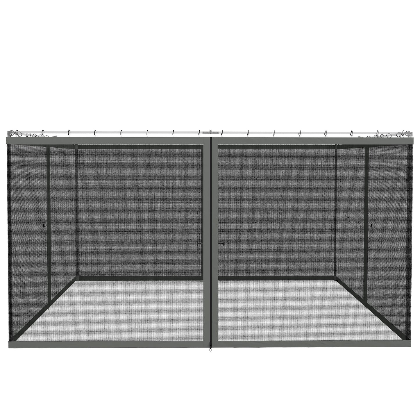 Outsunny 352 X 207cm Universal Replacement Mesh Sidewall Netting For Patio Gazebos Canopy Tents Sidewall Dark Grey