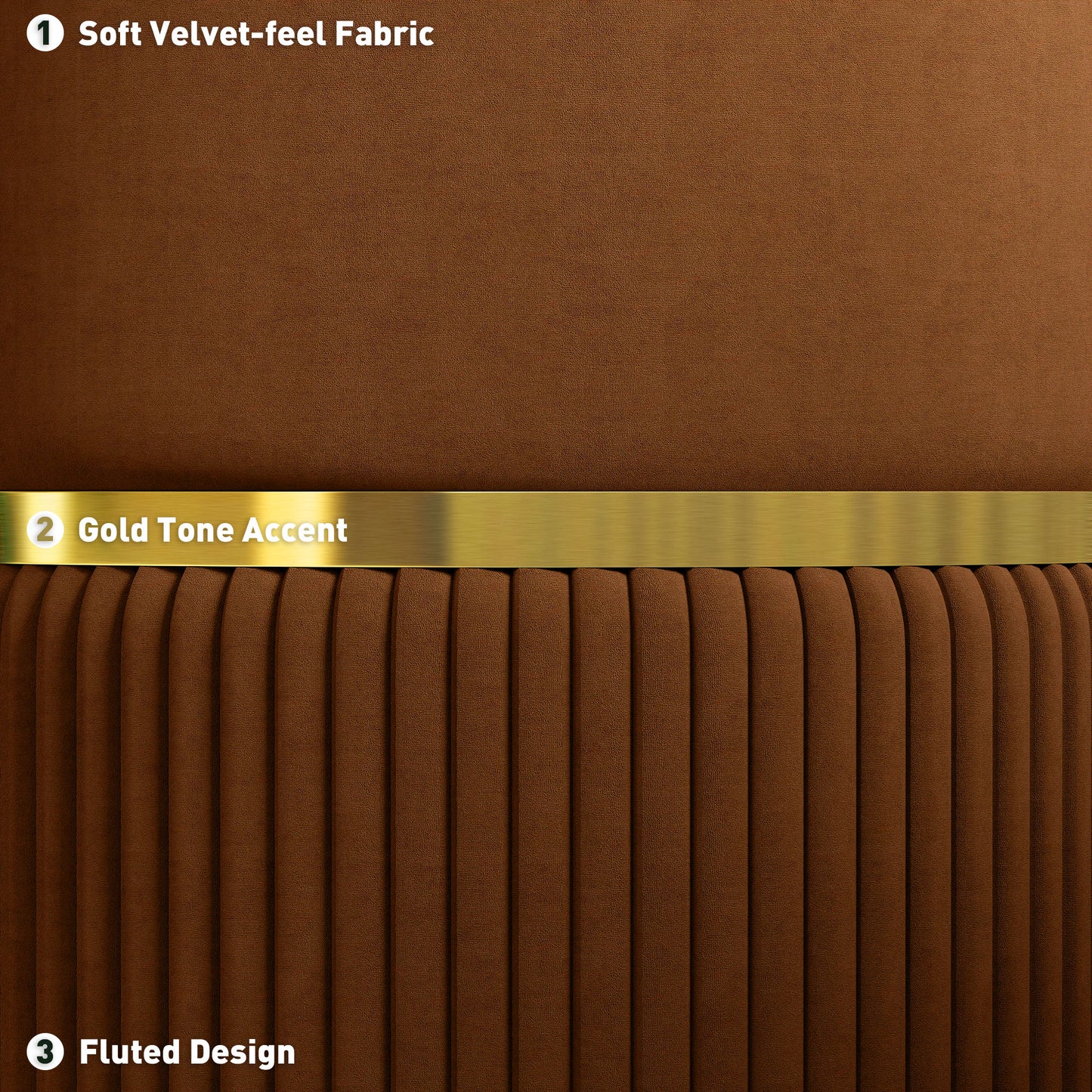 HOMCOM Velvet-Feel Storage Ottoman Brown With Hidden Storage, Sturdy MDF Frame And Protective Foot Pads