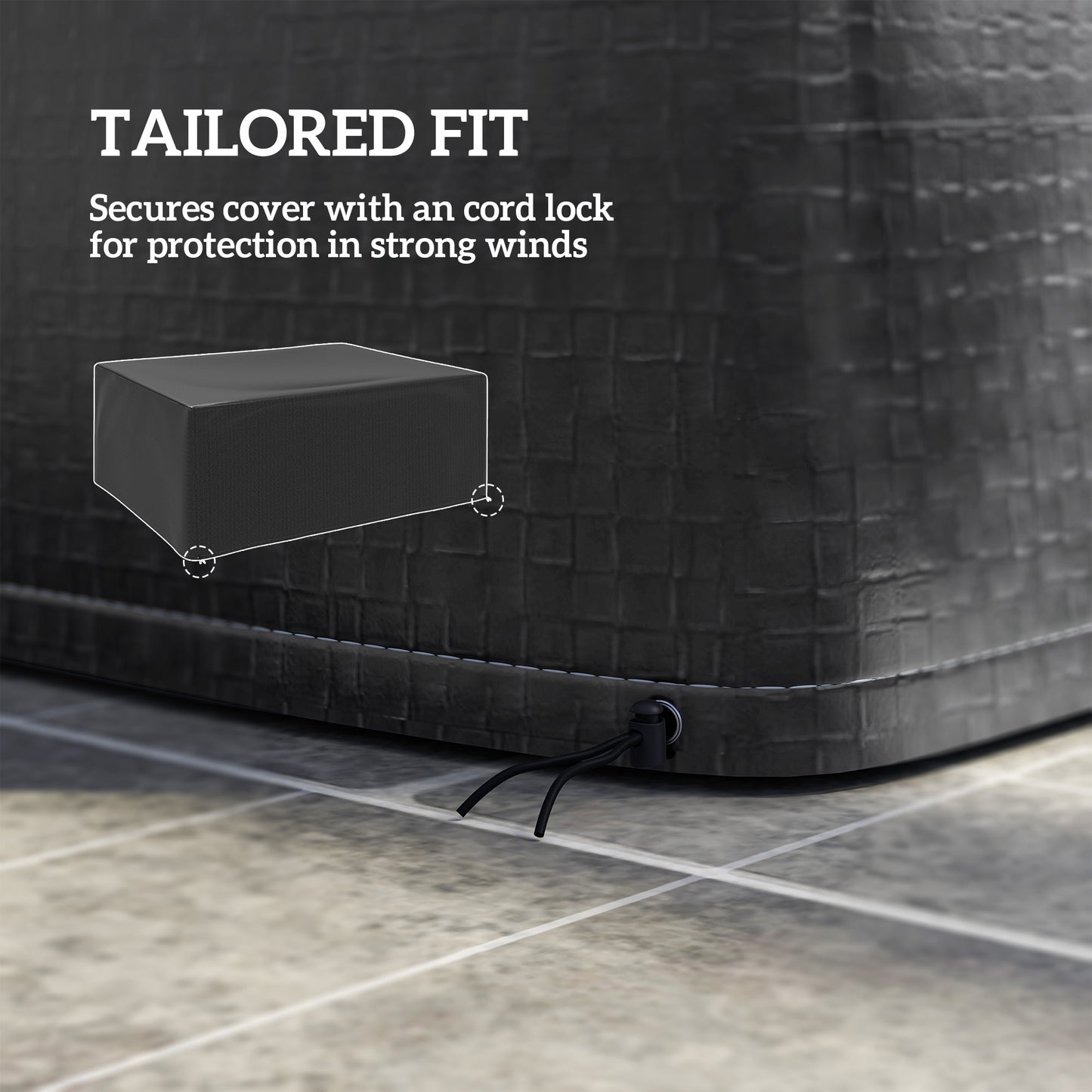 Outsunny Waterproof UV Protective Garden Furniture Cover For Large Patio Sets 235 x 190 x 90 cm Black