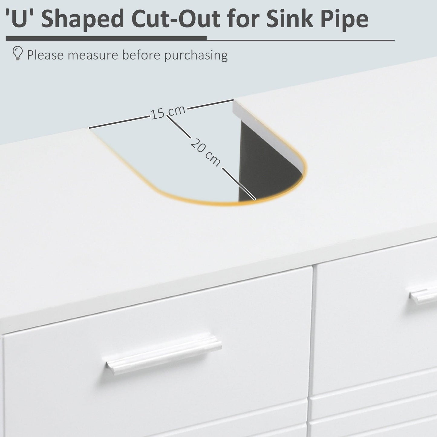 Kleankin White Under Sink Storage Cabinet - ALL4U RETAILER LTD